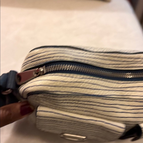 Fossil Women's Crossbody Bag - Navy Blue and Cream Stripes - Picture 6 of 11